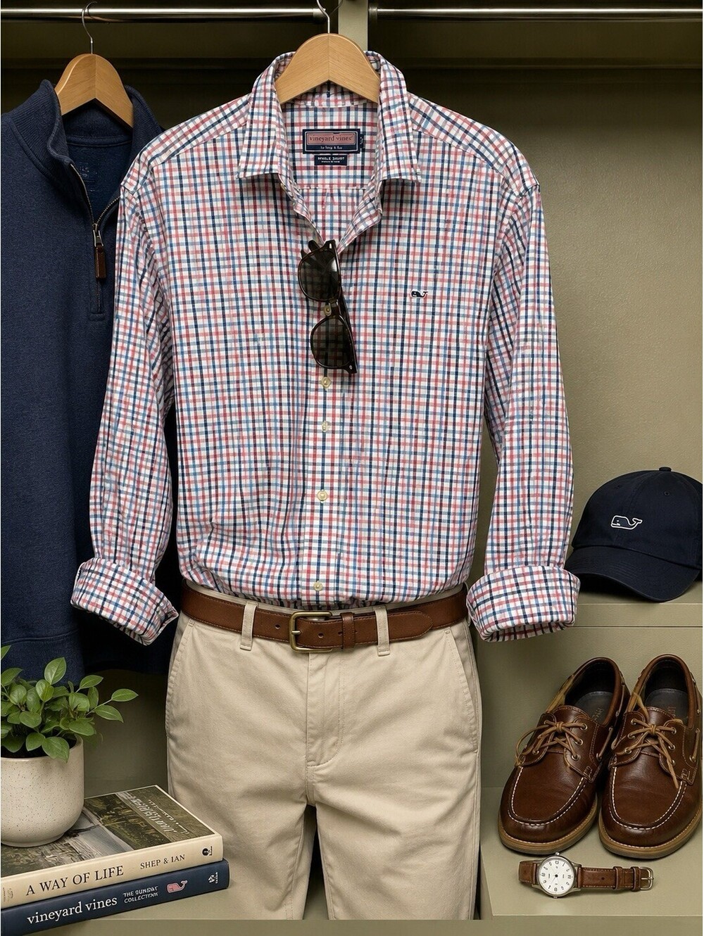 Vineyard Vines Mens Medium Long Sleeve Button-Up Whale Shirt  100% Cotton